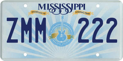 MS license plate ZMM222