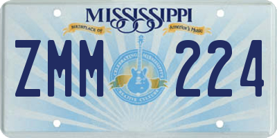 MS license plate ZMM224