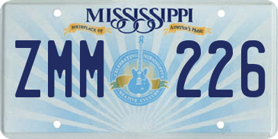 MS license plate ZMM226