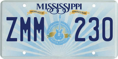 MS license plate ZMM230
