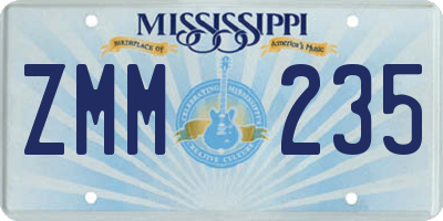 MS license plate ZMM235