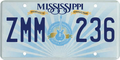 MS license plate ZMM236