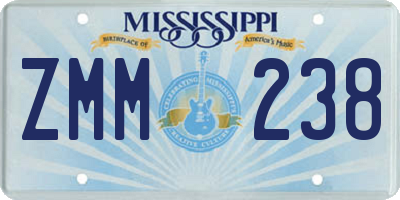 MS license plate ZMM238
