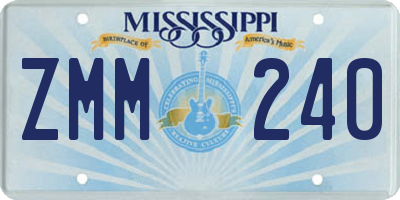 MS license plate ZMM240