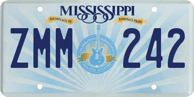 MS license plate ZMM242