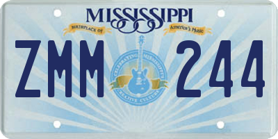 MS license plate ZMM244