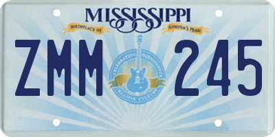 MS license plate ZMM245