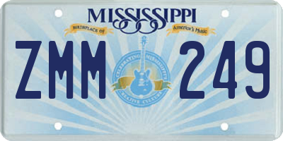 MS license plate ZMM249
