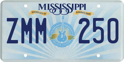 MS license plate ZMM250