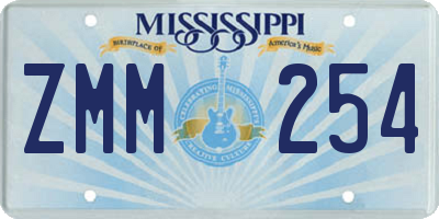 MS license plate ZMM254