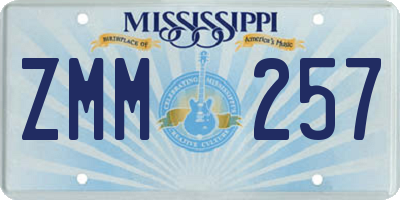 MS license plate ZMM257