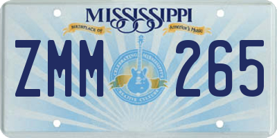 MS license plate ZMM265