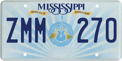 MS license plate ZMM270
