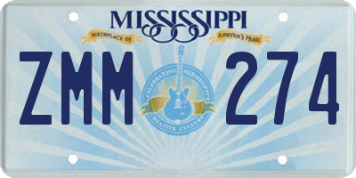 MS license plate ZMM274