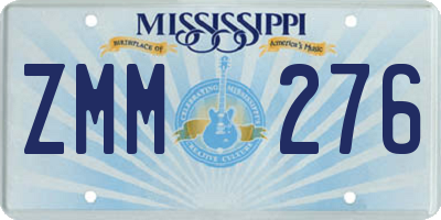 MS license plate ZMM276