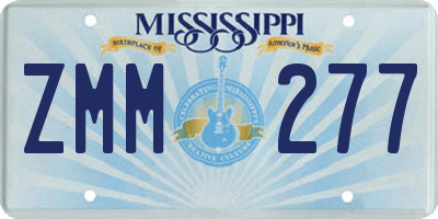 MS license plate ZMM277