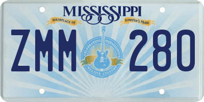 MS license plate ZMM280