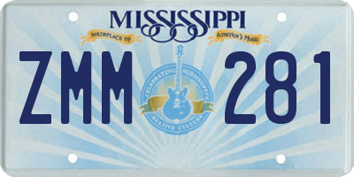 MS license plate ZMM281