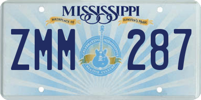 MS license plate ZMM287