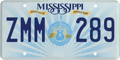 MS license plate ZMM289