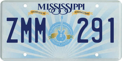 MS license plate ZMM291