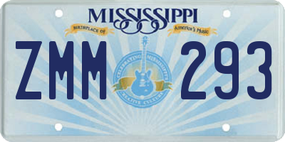 MS license plate ZMM293