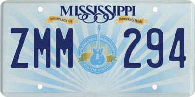 MS license plate ZMM294