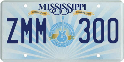 MS license plate ZMM300