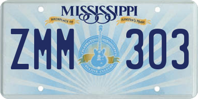 MS license plate ZMM303