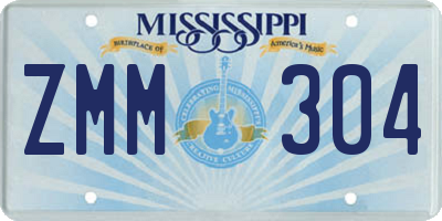 MS license plate ZMM304