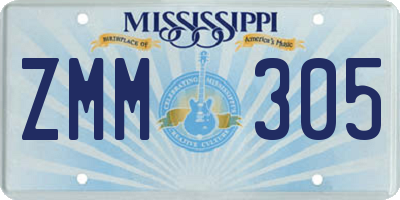 MS license plate ZMM305
