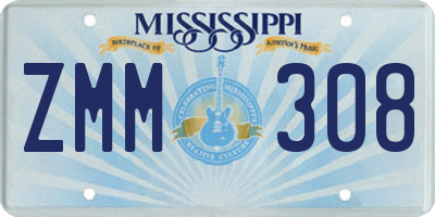 MS license plate ZMM308