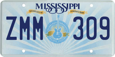 MS license plate ZMM309