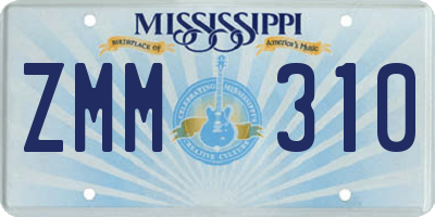 MS license plate ZMM310