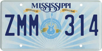 MS license plate ZMM314