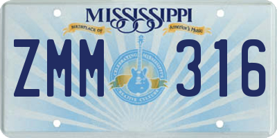 MS license plate ZMM316