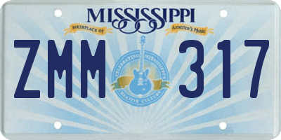 MS license plate ZMM317