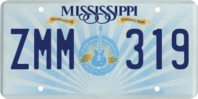 MS license plate ZMM319