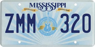 MS license plate ZMM320