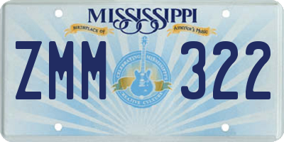 MS license plate ZMM322