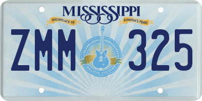 MS license plate ZMM325