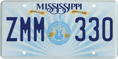 MS license plate ZMM330