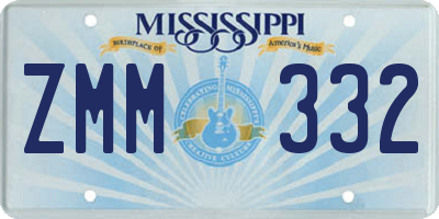 MS license plate ZMM332