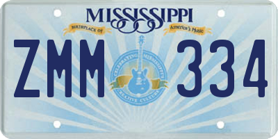 MS license plate ZMM334