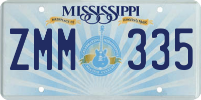 MS license plate ZMM335