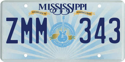 MS license plate ZMM343