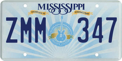 MS license plate ZMM347