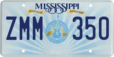 MS license plate ZMM350