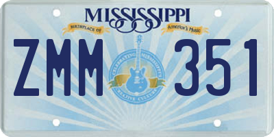 MS license plate ZMM351