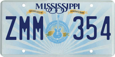MS license plate ZMM354